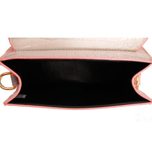 Pink Croc Flap Satchel Handbag
