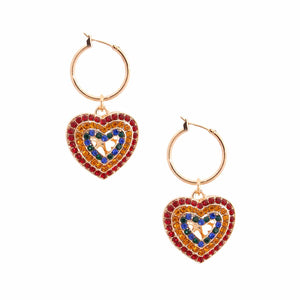 Multi Color Concentric Heart Hoops