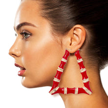 Red Trapezoid Bamboo Hoops