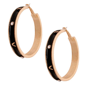 Black Roman Numeral Casting Hoops