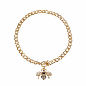 Cream Pearl Bee Toggle Necklace
