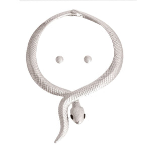 Silver Snake Flex Choker Necklace