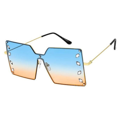 Blue Square Stone Sunglasses