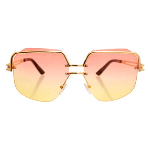 Yellow Square Frameless Sunglasses