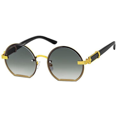 Black Round Flat Sunglasses