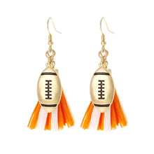 Orange Tassel Football Earrings