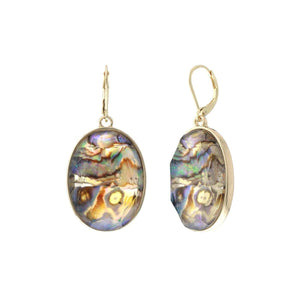 Opal Marbled Oval Eurowire Hoops