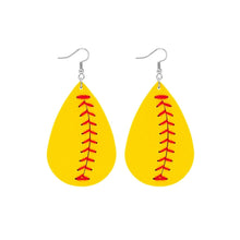Mustard Yellow Softball Teardrop Earrings