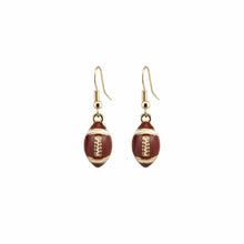 Brown Football Dangle Earrings