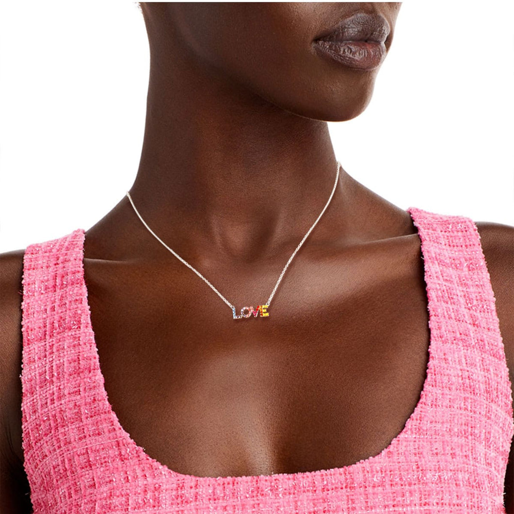 Rainbow Love Silver Chain Necklace