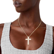 CZ Framed Cross Gold Necklace