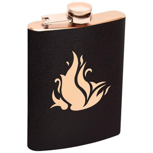 8 oz Copper Colored Stainless Steel Flask w Black Wrap - Liquor Alcohol Spirits - LAST 3