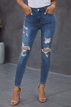Trendsi Blue / S Vintage Skinny Ripped Jeans