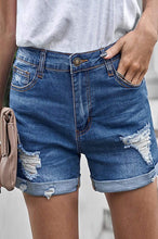 Trendsi Demin Jean Shorts Medium Wash Folded Denim Shorts