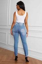 Trendsi Demin Pants Raw Cut Frayed Hem Jeans