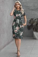 Trendsi Pocketed Drawstring Casual Floral Dress