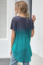 Trendsi Short Sleeve Ombre Color Block Shirt
