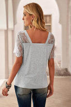 Trendsi Short Sleeve Side Lace V Neck T-Shirt