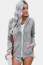 Trendsi Sweatshirts/Hoodies Gray / S Solid Pocket Zipper Hoodie