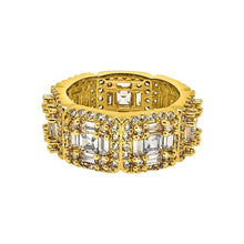 We Sell Fashion 11 Exotic Baguette Princess Eternity Band Gold Bling CZ Ring