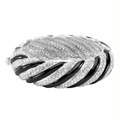 We Sell Fashion Bracelets Simple Silvertone Finish Crystal Bangle