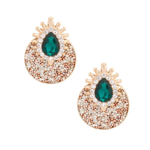 We Sell Fashion Earrings Elegant Green Crystal Crusted Earrings For Evening or Formal Wear