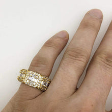 We Sell Fashion Exotic Baguette Princess Eternity Band Gold Bling CZ Ring