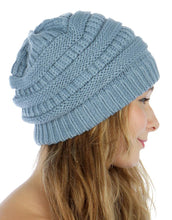 We Sell Fashion Fashion Accessories Blue Solid Slouchy Knit Beanie Hat