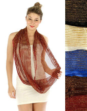 We Sell Fashion Fashion Accessories Metallic lurex net infinity scarves Dozen - Assorted Colors