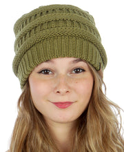 We Sell Fashion Fashion Accessories Olive color Solid Slouchy Knit Beanie