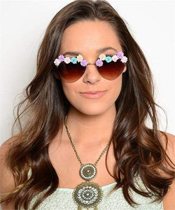 We Sell Fashion Fashion Accessories Women's Heart Flower Fashion Sunglasses in Assorted Len's Colors