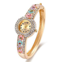We Sell Fashion Fashion Multi-color Diamond Decorated Flower Shape Design Color Matching Watch