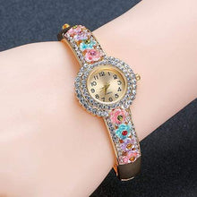We Sell Fashion Fashion Multi-color Diamond Decorated Flower Shape Design Color Matching Watch