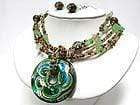 We Sell Fashion Tribal, Bohemian Murano Glass Round Pendant Necklace Set with Earrings