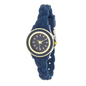 We Sell Fashion Watches Carmen Braided Ladylike Watch With Blue Rubber Strap