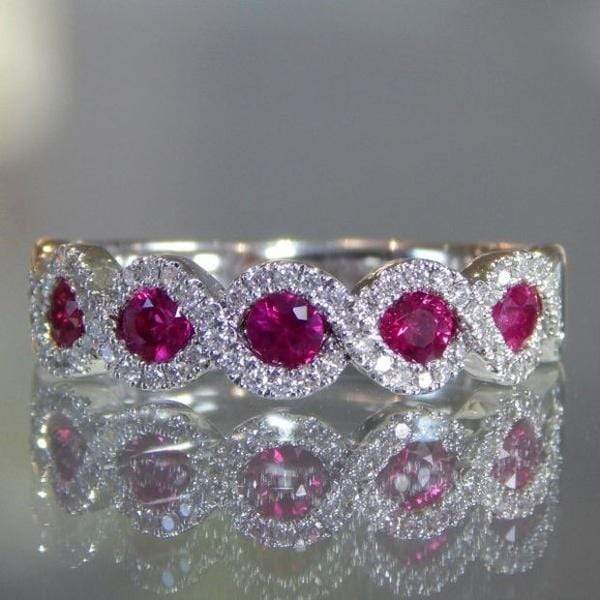 We Sell Fashion Women's Infinity Criss Cross Ruby & Cubic Zirconia Ring in Sterling Silver - Size 7