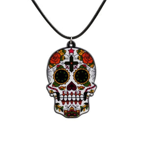 Halloween Day of the Dead Skull Necklace - Scary Trick or Treat Accessory